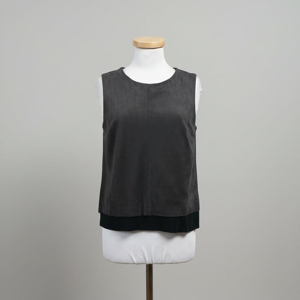 Drew gray faux suede Davis top, Size S